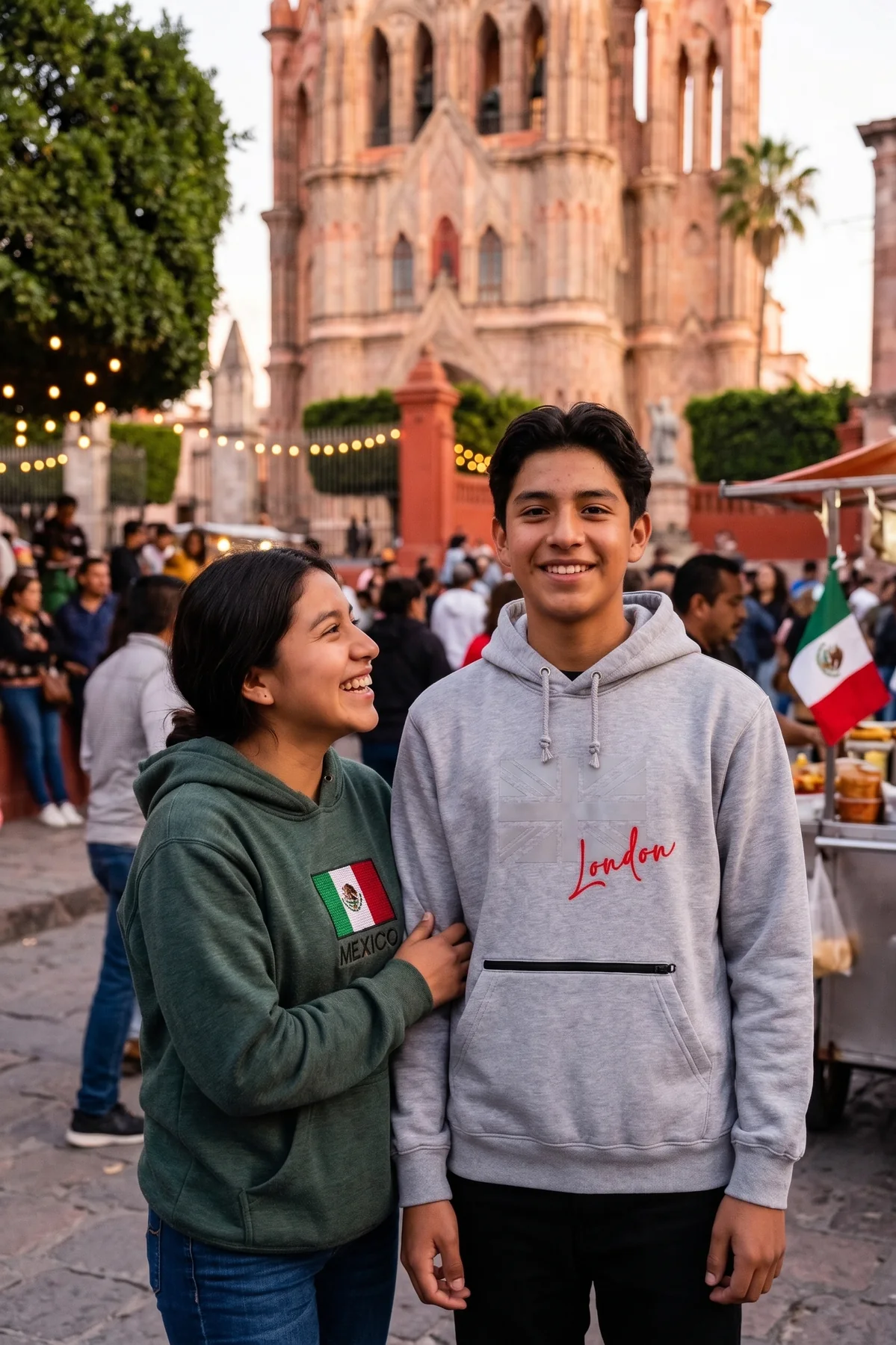 Jóvenes vistiendo London Silver en un entorno urbano